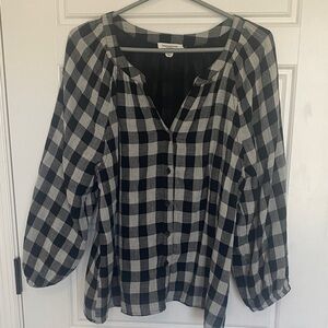 beachlunchlounge Black and White Checkered Blouse
